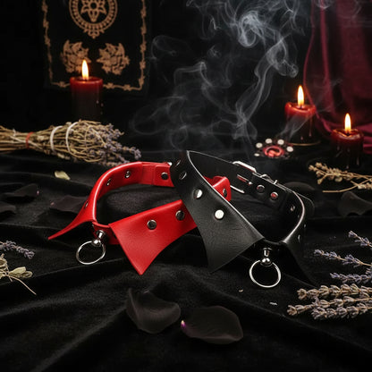 Punk Gothic Leather Choker - Sorceress Sanctuary
