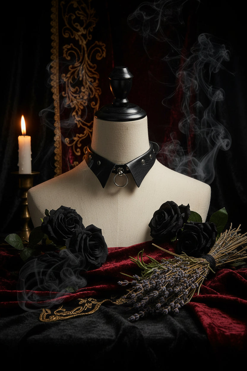 Punk Gothic Leather Choker - Sorceress Sanctuary