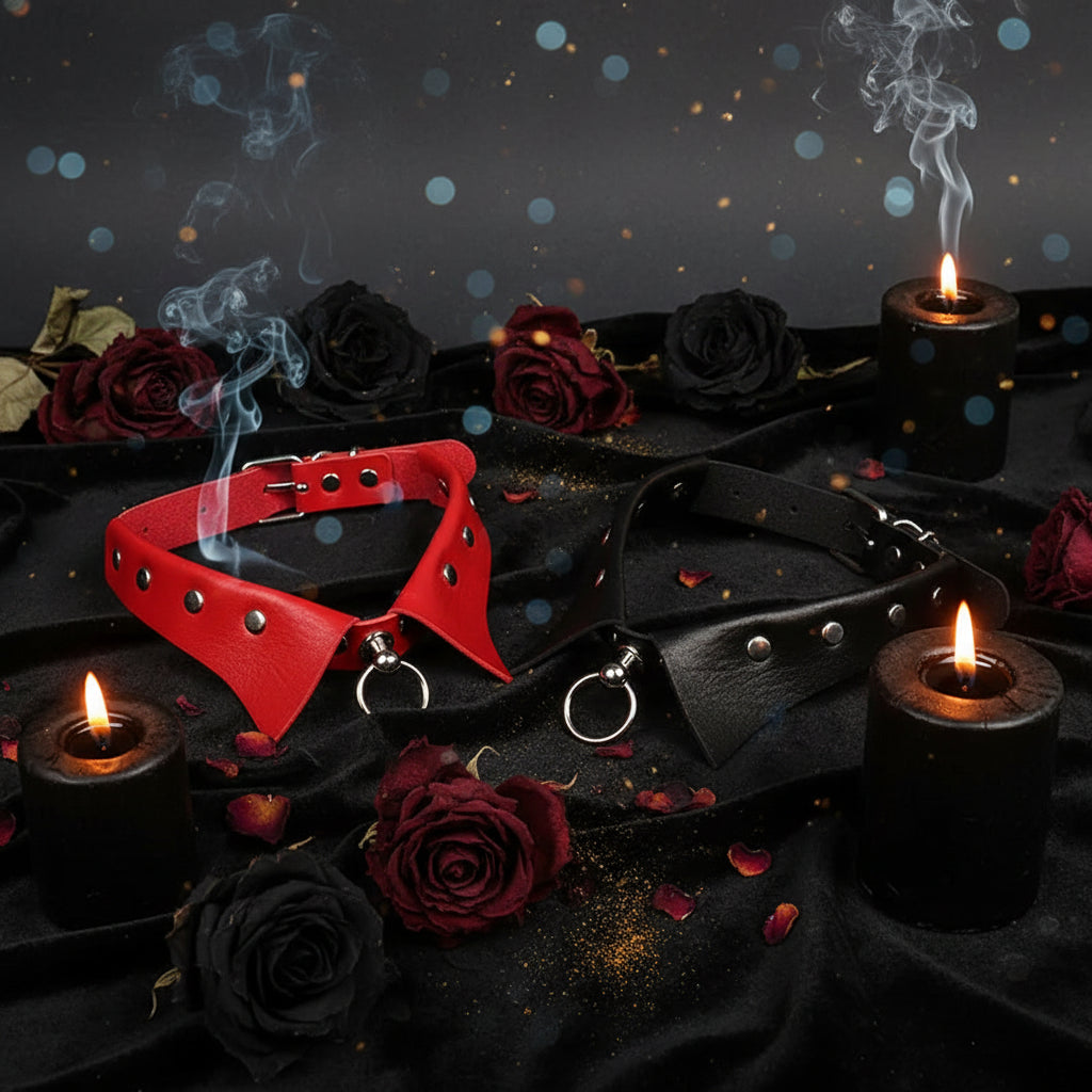 Punk Gothic Leather Choker - Sorceress Sanctuary