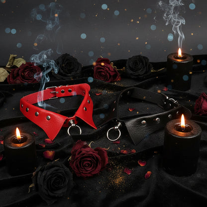 Punk Gothic Leather Choker - Sorceress Sanctuary