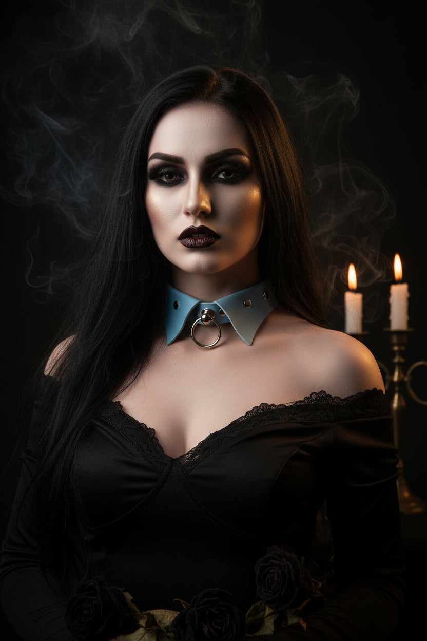 Punk Gothic Leather Choker - Sorceress Sanctuary