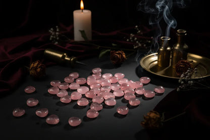 Rose Quartz Heart Crystals - Sorceress Sanctuary 30mmX25mmX18mm-55X55X20mm-28X28X15mm-20X20X7mm-25X25X10mm