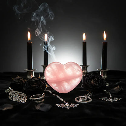 Rose Quartz Heart Crystals - Sorceress Sanctuary 30mmX25mmX18mm-55X55X20mm-28X28X15mm-20X20X7mm-25X25X10mm