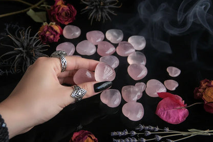 Rose Quartz Heart Crystals - Sorceress Sanctuary 30mmX25mmX18mm-55X55X20mm-28X28X15mm-20X20X7mm-25X25X10mm