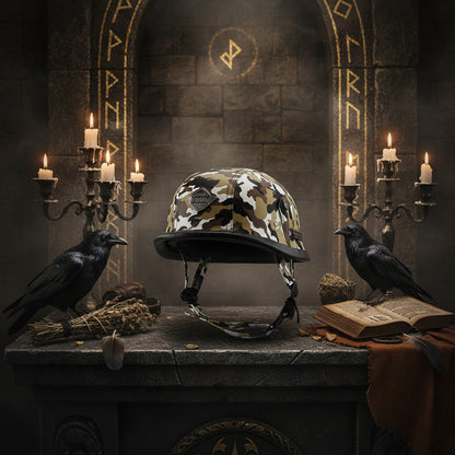 Motorcycle Helmet, Electric Bike Helmet, Leather Steel Helmet Sorceress Sanctuary