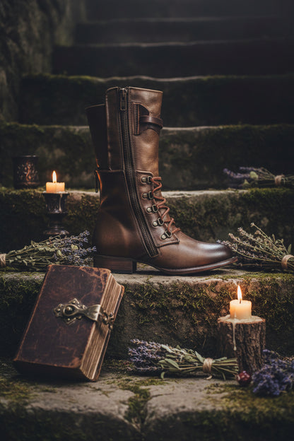 "Mid Tube Knight Boots for Women - Sizes 40-43" Sorceress Sanctuary