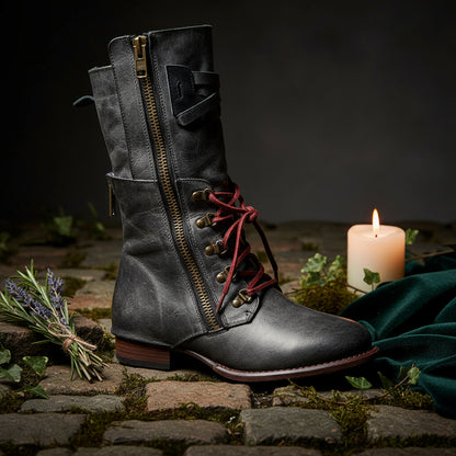 "Mid Tube Knight Boots for Women - Sizes 40-43" Sorceress Sanctuary