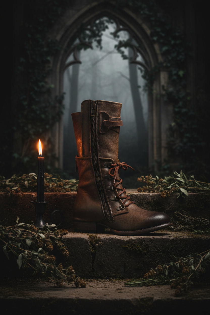 "Mid Tube Knight Boots for Women - Sizes 40-43" Sorceress Sanctuary