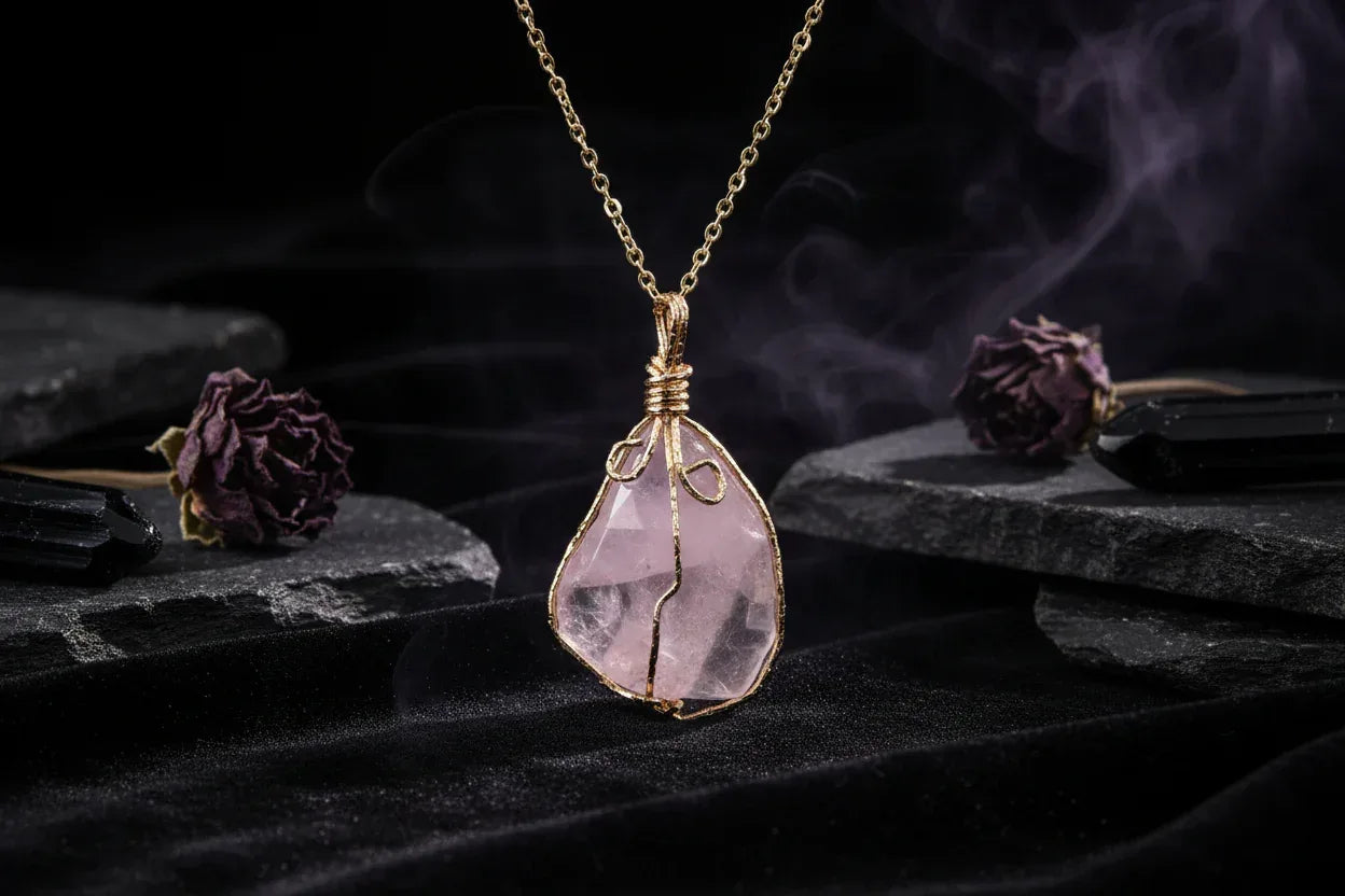 Raw Crystal Necklace - Sorceress Sanctuary Lemon crystal (silver) / Pure natural-Green fluorite (gold) / Pure natural-Lemon crystal (golden) / Pure natural-Amethyst (golden) / Pure natural-Fluorite (silver) / Pure natural