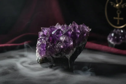 Raw Mineral Specimens - Sorceress Sanctuary Black tourmaline-Plum Tourmaline-Amethyst cluster-Yellow Stone-Tianhe stone