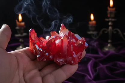 Red Crystal Cluster - Sorceress Sanctuary About 100g-About 200g