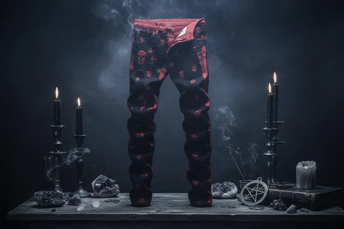 Red Skull Jeans - Sorceress Sanctuary Red / 28-Red / 29-Red / 30-Red / 31-Red / 32