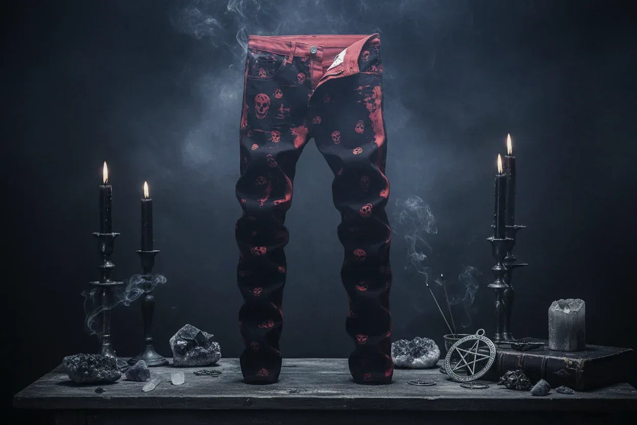 Red Skull Jeans - Sorceress Sanctuary Red / 28-Red / 29-Red / 30-Red / 31-Red / 32