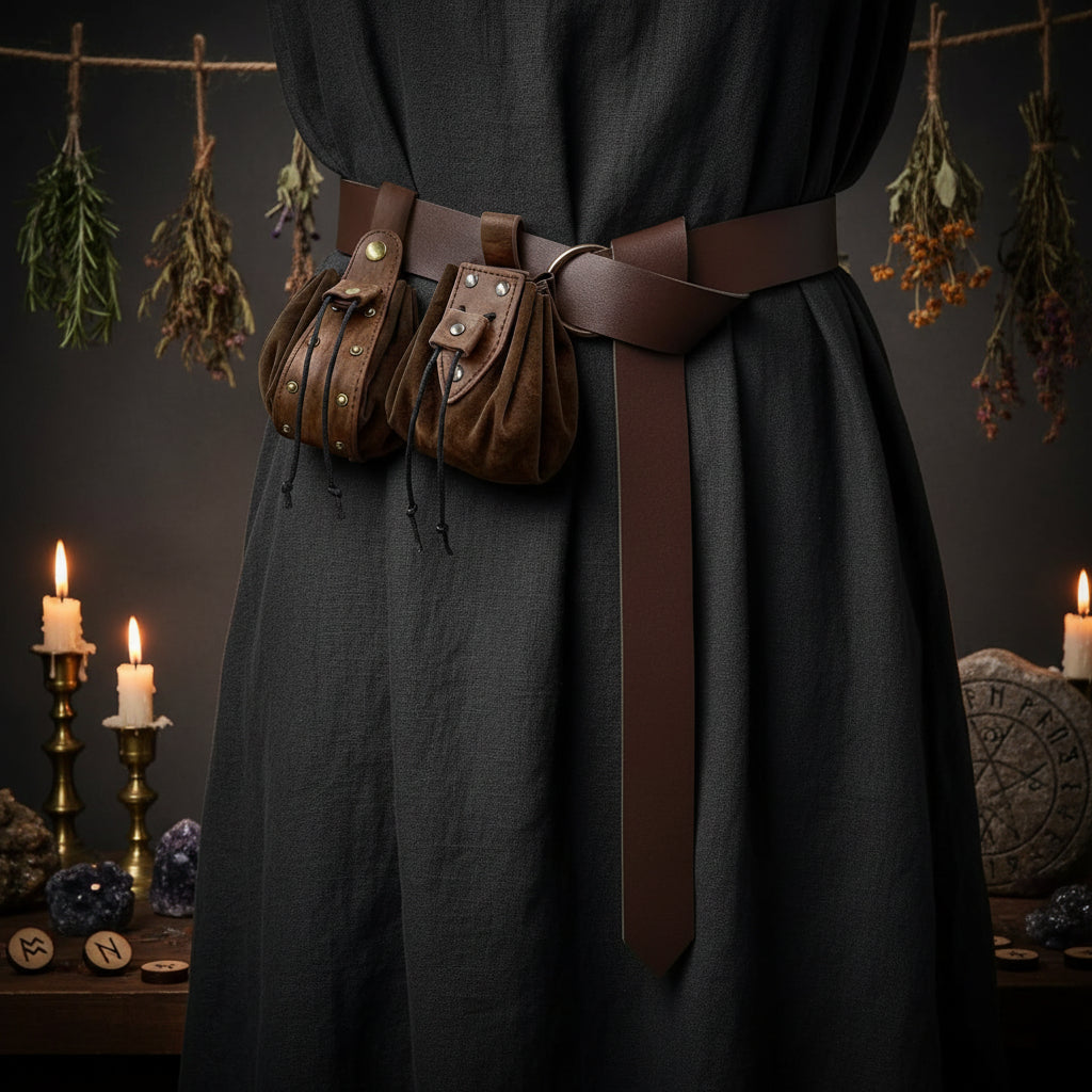 Renaissance Waist Belt with Potion Bottle and Pouch Sorceress Sanctuary