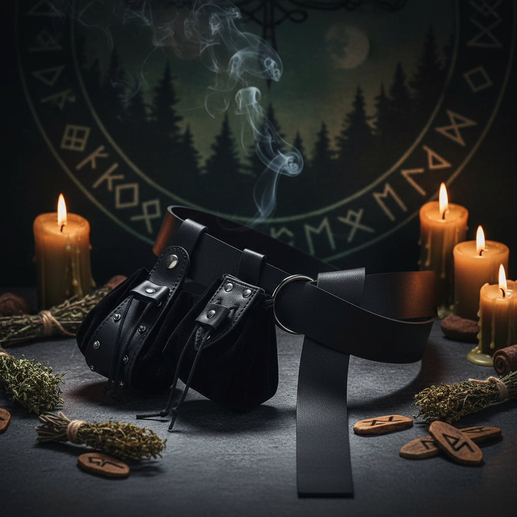 Renaissance Waist Belt with Potion Bottle and Pouch Sorceress Sanctuary