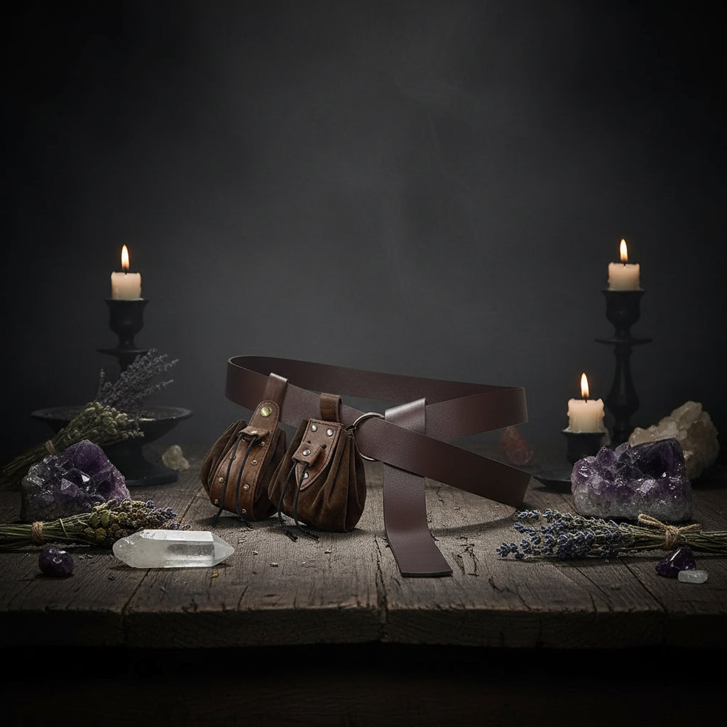 Renaissance Waist Belt with Potion Bottle and Pouch Sorceress Sanctuary