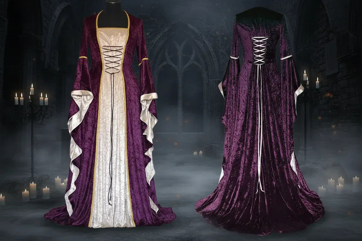 Renaissance Gown - Sorceress Sanctuary Purple / M-Purple / L-Purple / XL-Purple / 2XL-Purple / 3XL