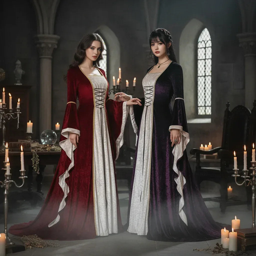 Renaissance Gown - Sorceress Sanctuary Purple / M-Purple / L-Purple / XL-Purple / 2XL-Purple / 3XL