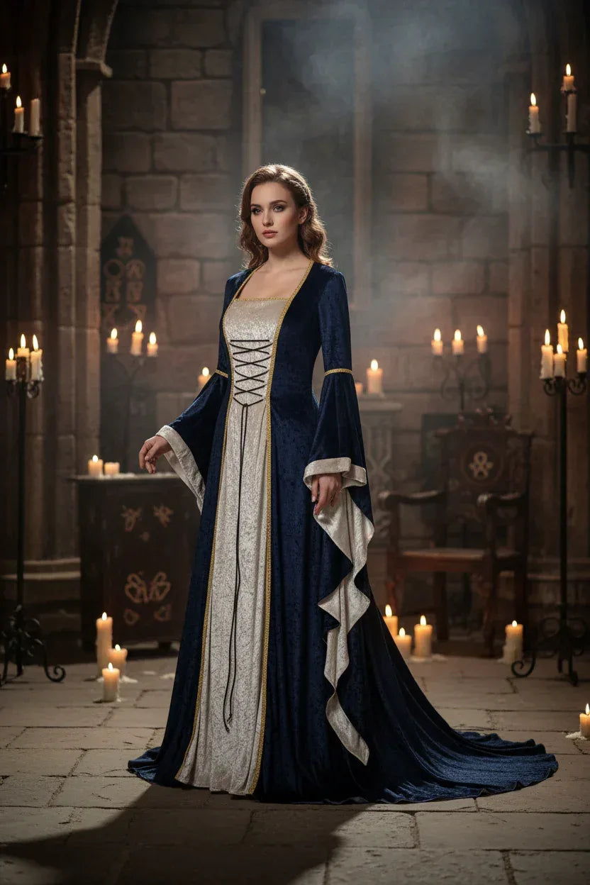 Renaissance Gown - Sorceress Sanctuary Purple / M-Purple / L-Purple / XL-Purple / 2XL-Purple / 3XL