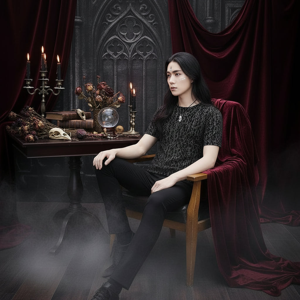 Retro Grunge T-Shirt - Sorceress Sanctuary 801 Ice-silk / M-801 Ice-silk / L-801 Ice-silk / XL-801 Ice-silk / 2XL-801 Ice-silk / 3XL
