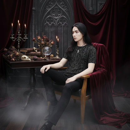 Retro Grunge T-Shirt - Sorceress Sanctuary 801 Ice-silk / M-801 Ice-silk / L-801 Ice-silk / XL-801 Ice-silk / 2XL-801 Ice-silk / 3XL
