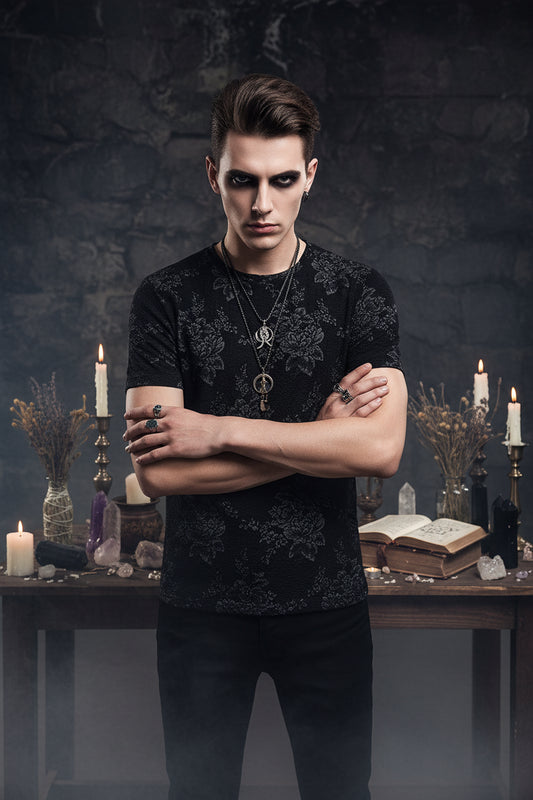 Retro Grunge T-Shirt - Sorceress Sanctuary 801 Ice-silk / M-801 Ice-silk / L-801 Ice-silk / XL-801 Ice-silk / 2XL-801 Ice-silk / 3XL