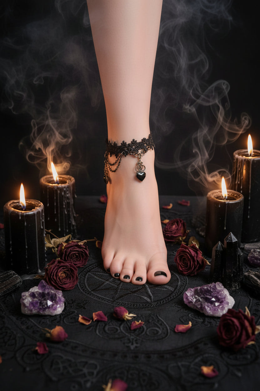 European Retro Heart Anklets Sorceress Sanctuary