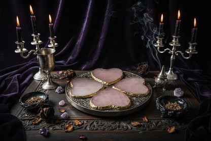 Rose Quartz Coaster - Sorceress Sanctuary Cordate-Round-Square-Hexagon