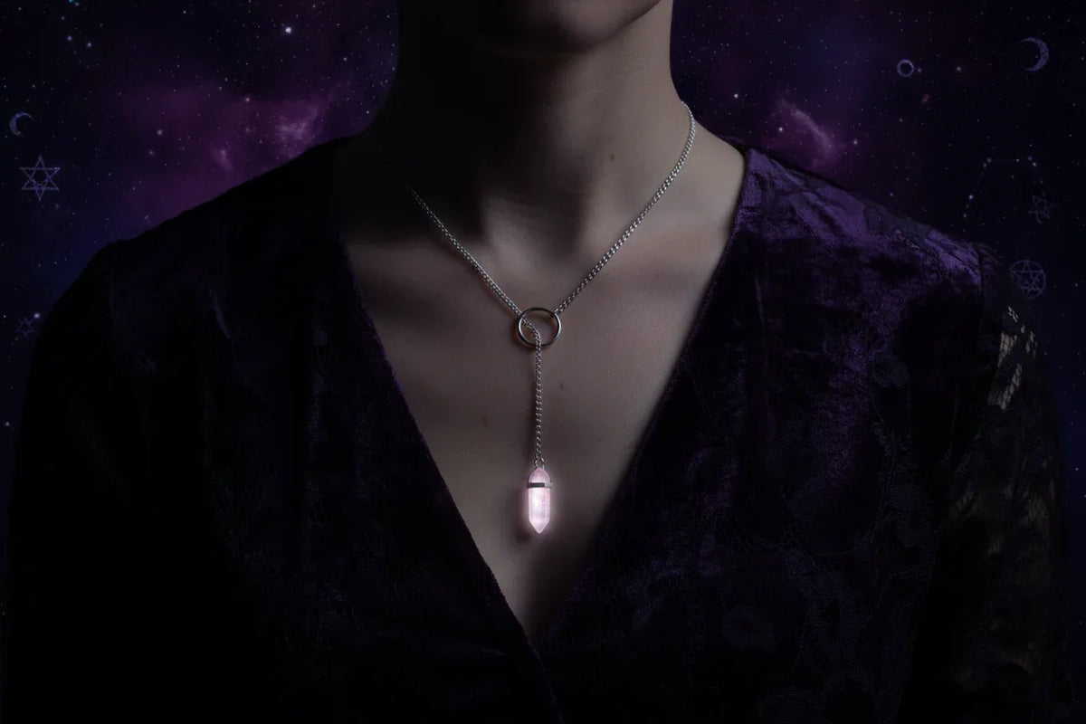 Rose Quartz Necklace - Sorceress Sanctuary Pink