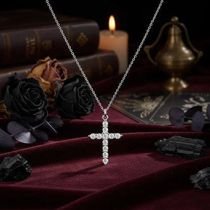 Rotatable Cross Necklace - Sorceress Sanctuary Golden Crown Cannot Rotate-Silver Crown Not Rotatable-Golden Cross-Cross Pendant-Silver Crown Rotatable