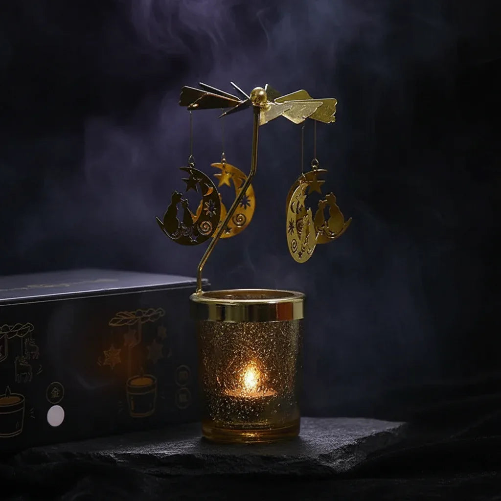 Rotating Candle Holder - Sorceress Sanctuary Shuanglu-Snowflake-Unicorn-Magic immortal-Cat