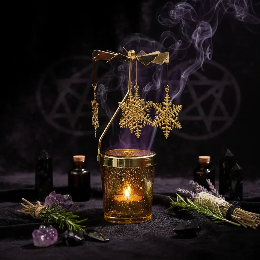 Rotating Candle Holder - Sorceress Sanctuary Shuanglu-Snowflake-Unicorn-Magic immortal-Cat