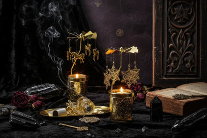 Rotating Candle Holder - Sorceress Sanctuary Shuanglu-Snowflake-Unicorn-Magic immortal-Cat