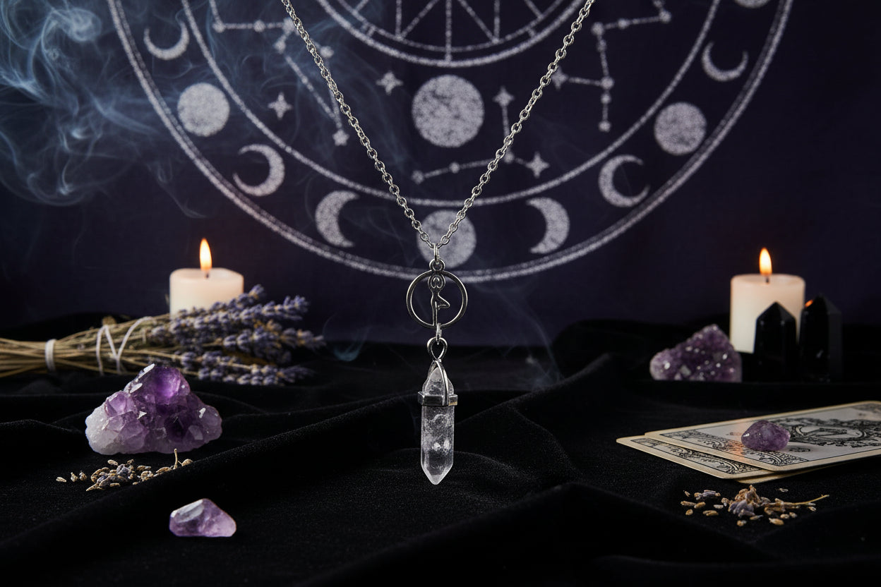 Rune Amulet Necklace - Sorceress Sanctuary Black-Green-Transparent-Purple-Pink