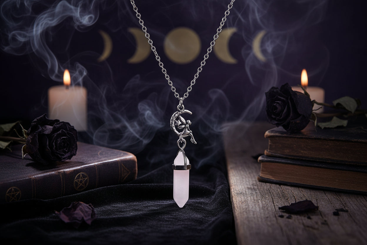 Rune Amulet Necklace - Sorceress Sanctuary Black-Green-Transparent-Purple-Pink