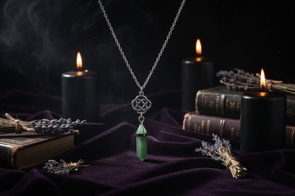 Rune Amulet Necklace - Sorceress Sanctuary Black-Green-Transparent-Purple-Pink