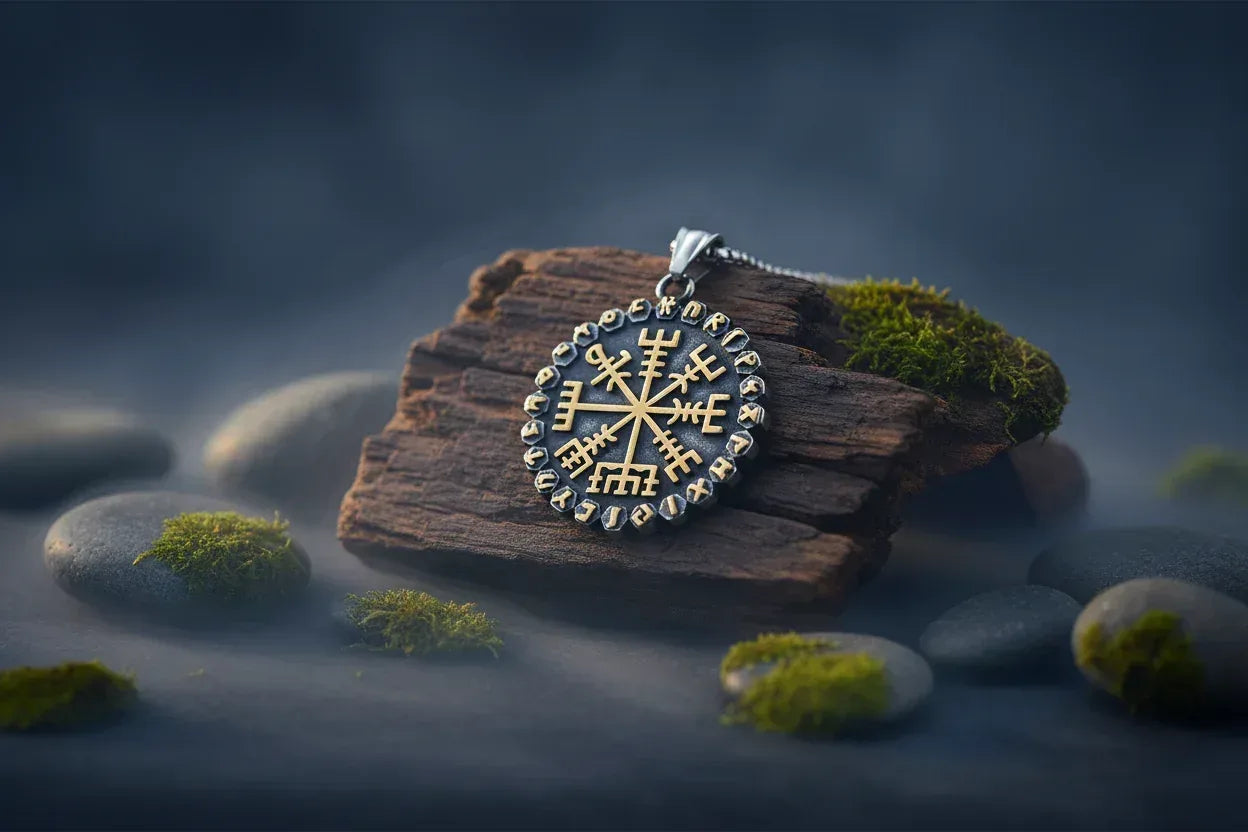 Rune Compass Necklace - Sorceress Sanctuary Steel [single pendant]-Steel [pendant +3.0 * 60cm chain]-Golden [single pendant]-Golden [pendant +3.0 * 60cm chain]