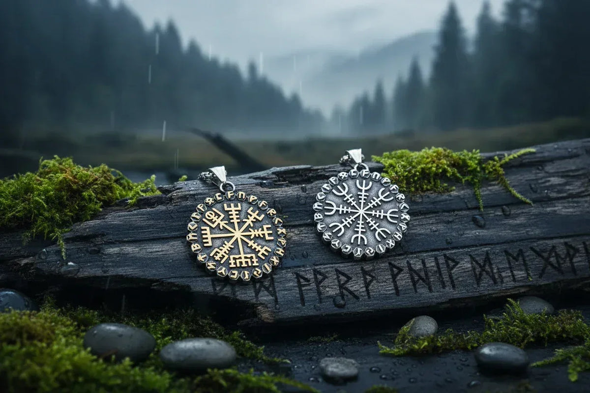 Rune Compass Necklace - Sorceress Sanctuary Steel [single pendant]-Steel [pendant +3.0 * 60cm chain]-Golden [single pendant]-Golden [pendant +3.0 * 60cm chain]