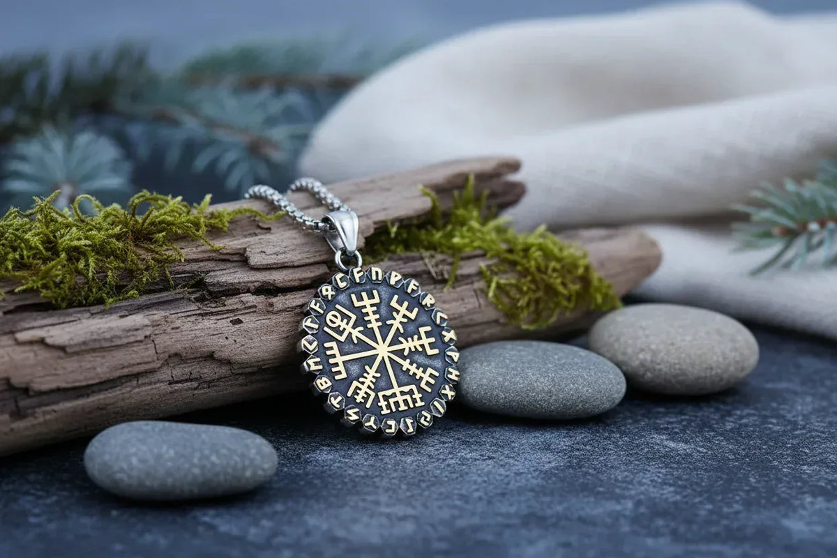 Rune Compass Necklace - Sorceress Sanctuary Steel [single pendant]-Steel [pendant +3.0 * 60cm chain]-Golden [single pendant]-Golden [pendant +3.0 * 60cm chain]