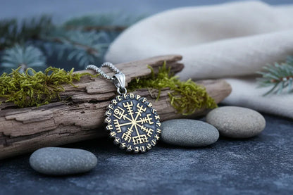 Rune Compass Necklace - Sorceress Sanctuary Steel [single pendant]-Steel [pendant +3.0 * 60cm chain]-Golden [single pendant]-Golden [pendant +3.0 * 60cm chain]