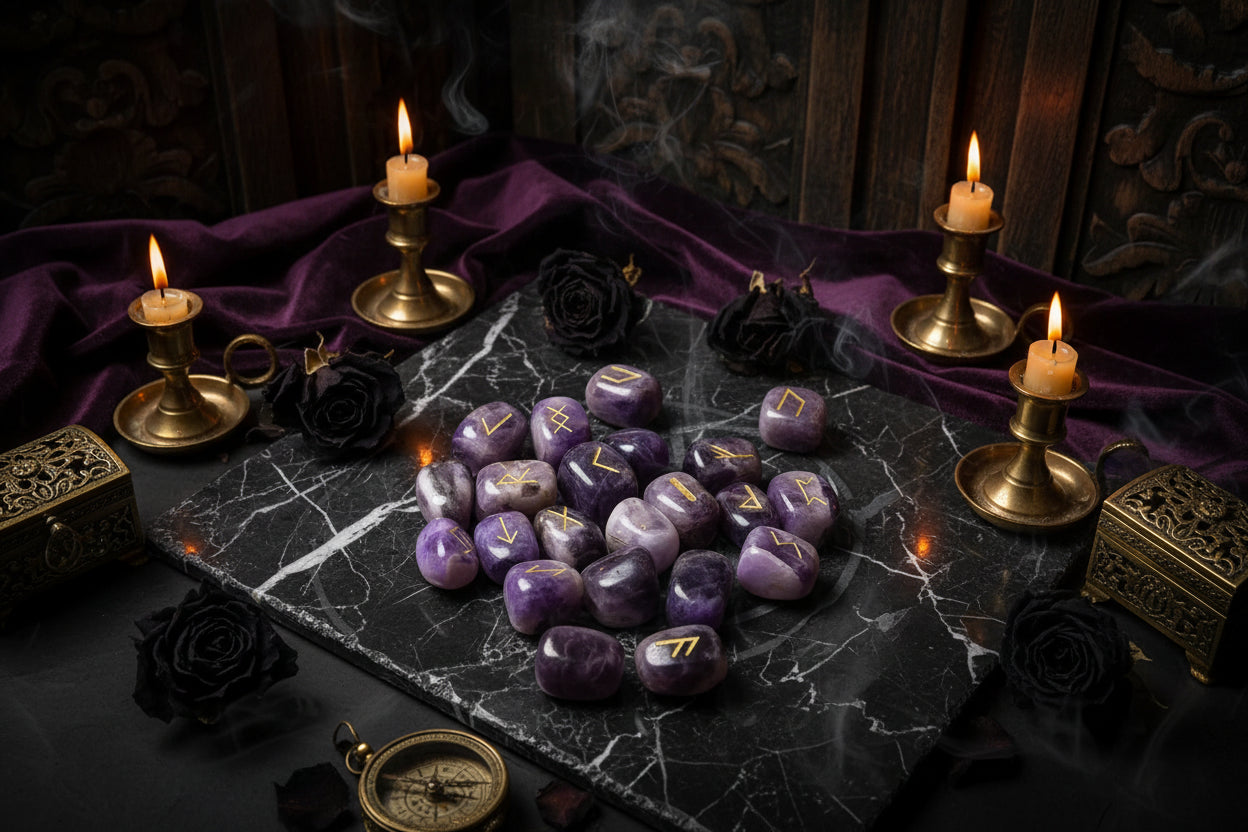 Rune Stones | 25 Set - Sorceress Sanctuary Natural Crystal / 12to25mm