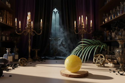 Yellow Crystal Sphere - Sorceress Sanctuary Lemon yellow crystal ball / 4.5-5cm（140g-190g)-Lemon yellow crystal ball / 5-5.5cm (190-232g)-Lemon yellow crystal ball / 5.5-6cm (232-314g)-Lemon yellow crystal ball / 6-6.5cm (314-380g)-Lemon yellow crystal ball / 6.5-7cm (380-460g)