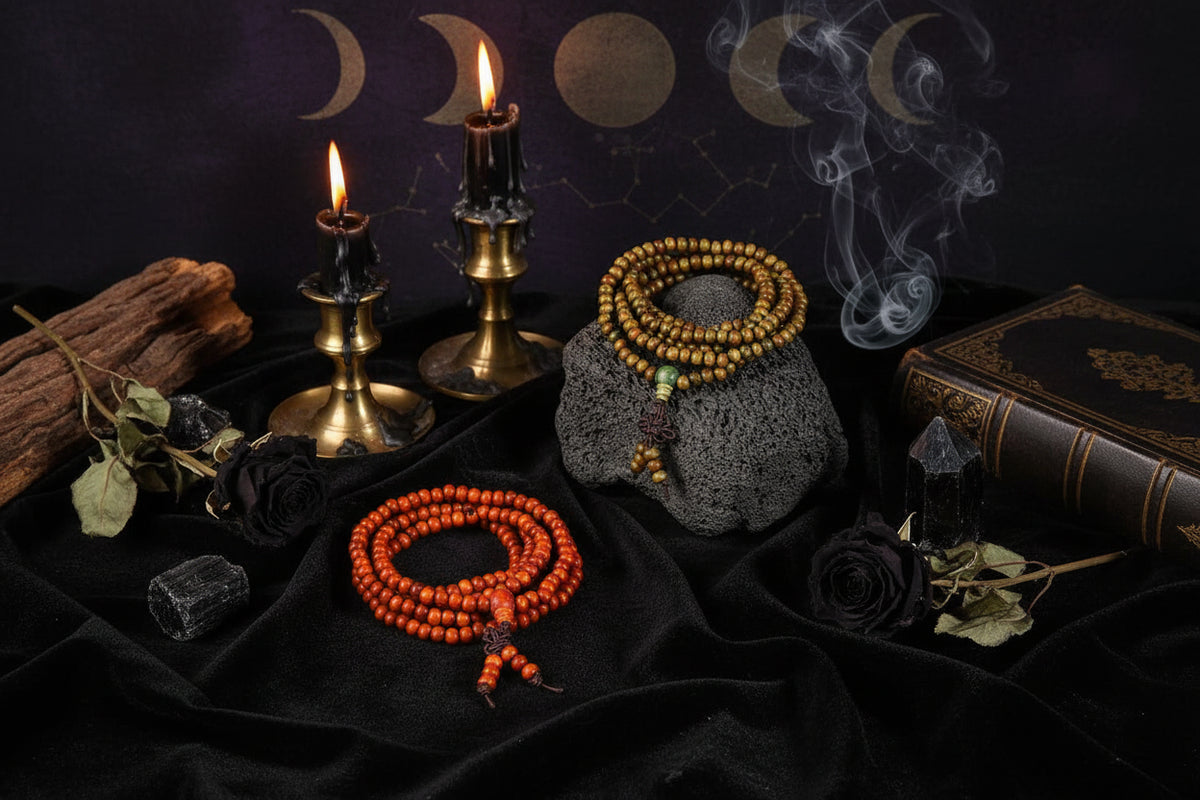 Sandalwood Prayer Beads - Sorceress Sanctuary Green sandalwood-Red sandalwood
