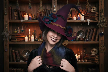 Seasonal Witch Hat - Sorceress Sanctuary Blue-Brown-Pink-Purple