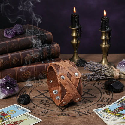 Shadowbound Leather Cuff - Sorceress Sanctuary Picture color