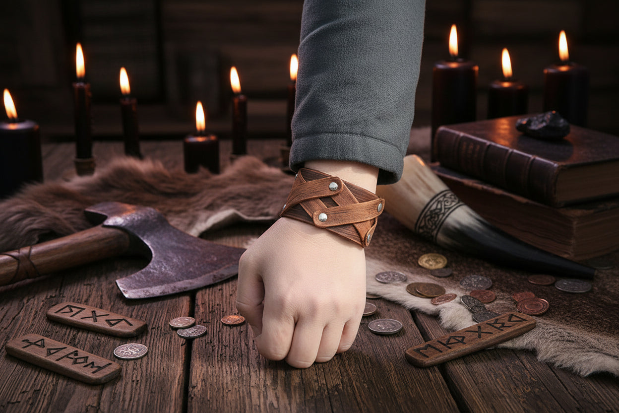 Shadowbound Leather Cuff - Sorceress Sanctuary Picture color