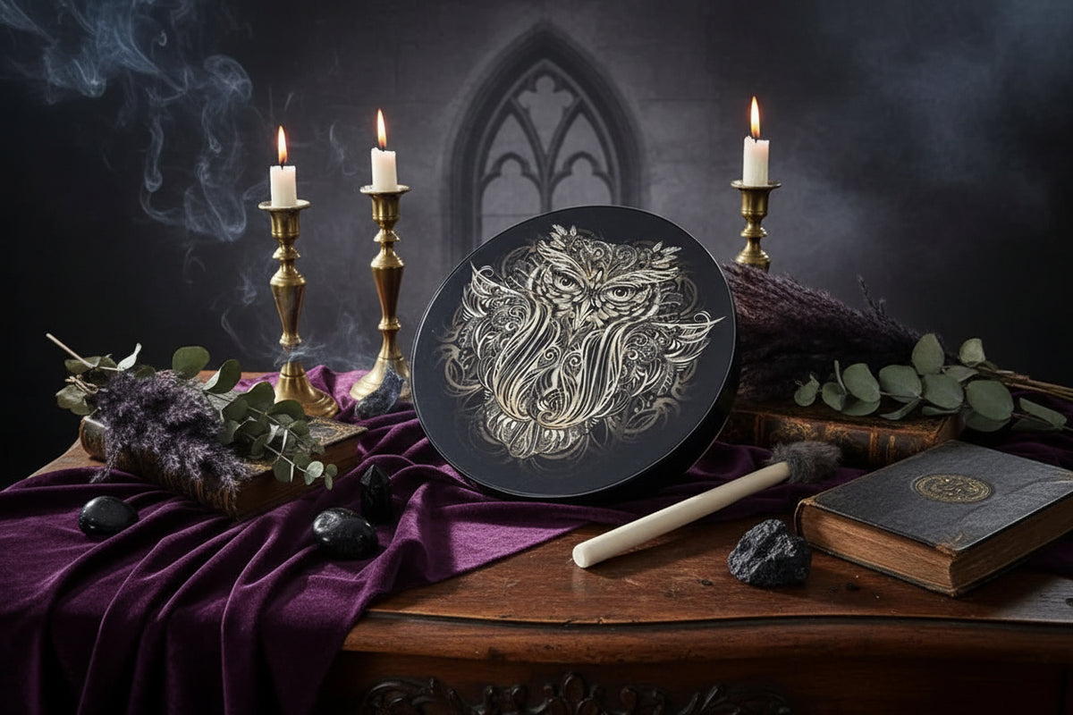 Siberian Owl Drum - Sorceress Sanctuary Owl