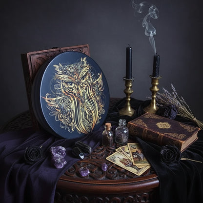 Siberian Owl Drum - Sorceress Sanctuary Owl