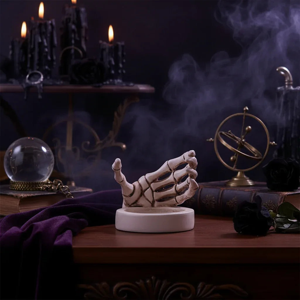 Skeleton Candle Holder - Sorceress Sanctuary Black-White