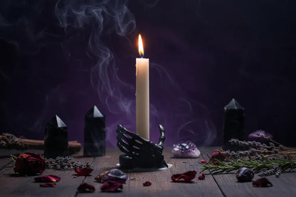 Skeleton Candle Holder - Sorceress Sanctuary Black-White